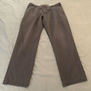 Infamous Pants Mens 33x32 Gray Chino Straight Leg Embroidered Logo Casual‎